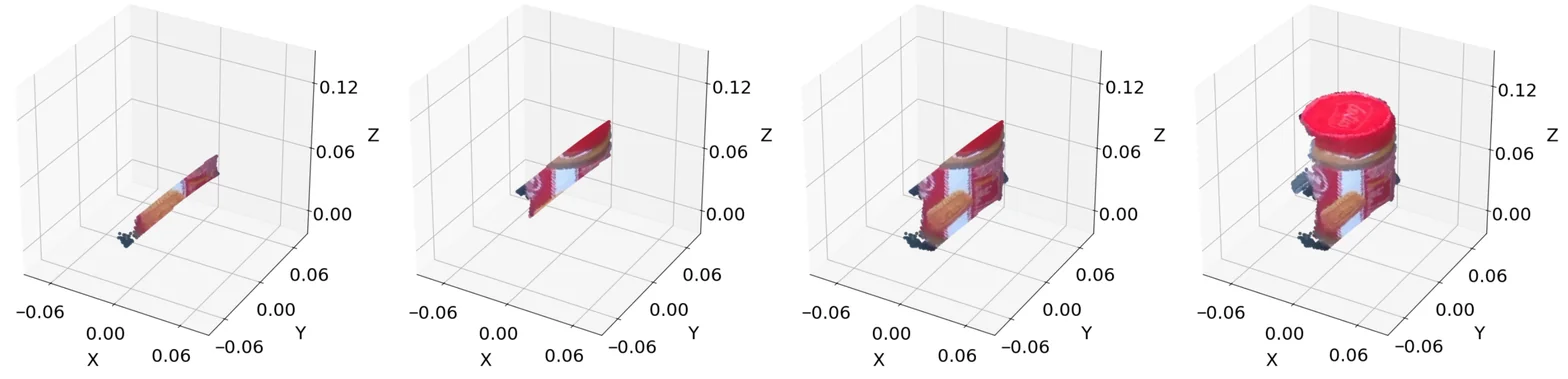 One object sampled at four increasing point resolutions from 1,024 to 8,192 points